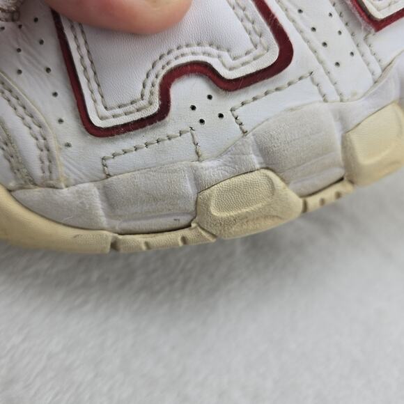 Nike Air ‘More Uptempo’ GS White Varsity Red DJ5988-100 Youth SZ 7Y NEEDS REPAIR - Picture 10 of 12